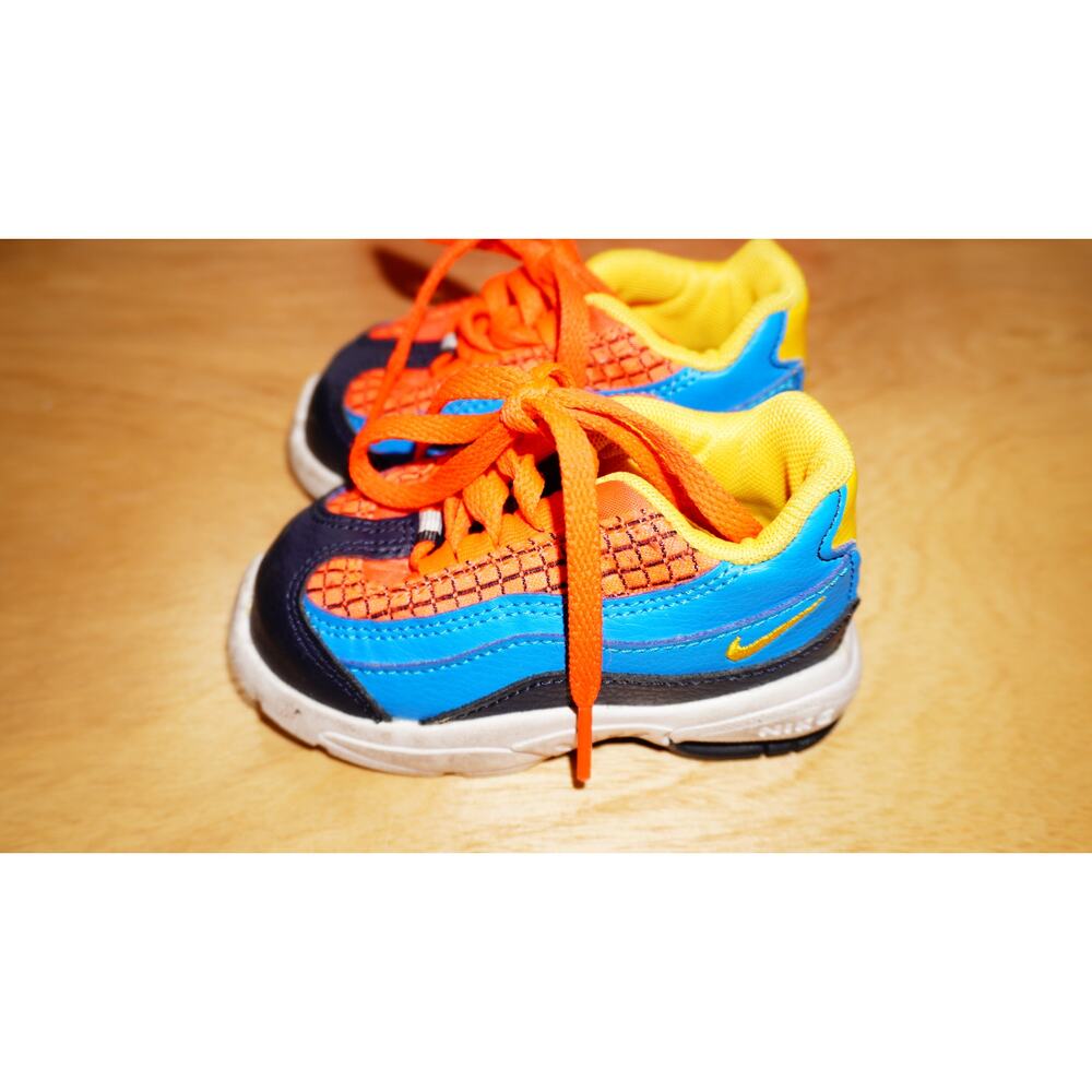 Nike Air Max 95 Toddler Size 4C Bright Crimson Amarillo Blue Kids Shoes - Picture 6 of 16